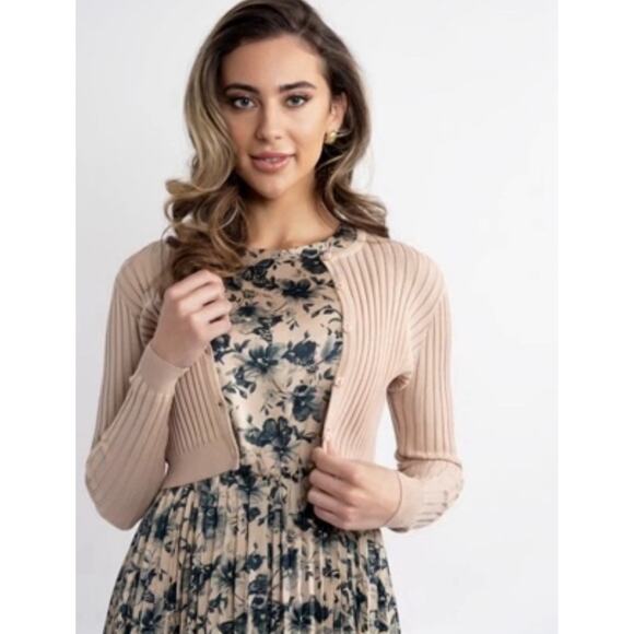 NONI 2pc Floral Printed Pleated Dress/Sweater Set Size Small Teen (MSRP $139.95) - Picture 2 of 8